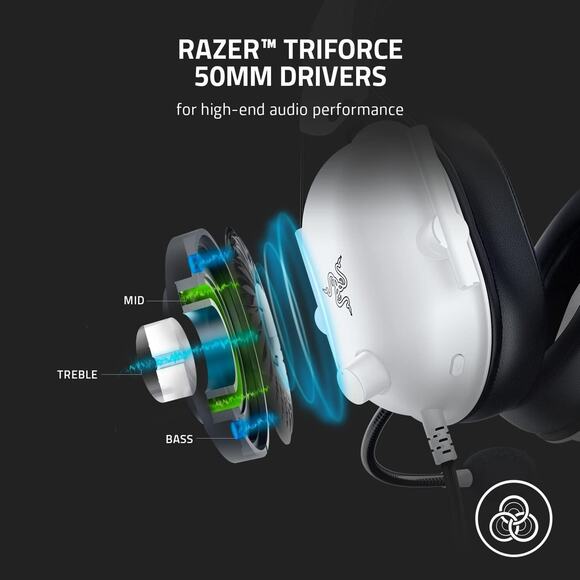Razer‎ BlackShark V2 X Wired Gaming Headset 7.1 Surround PC Mac PS5 Switch White - Picture 13 of 13